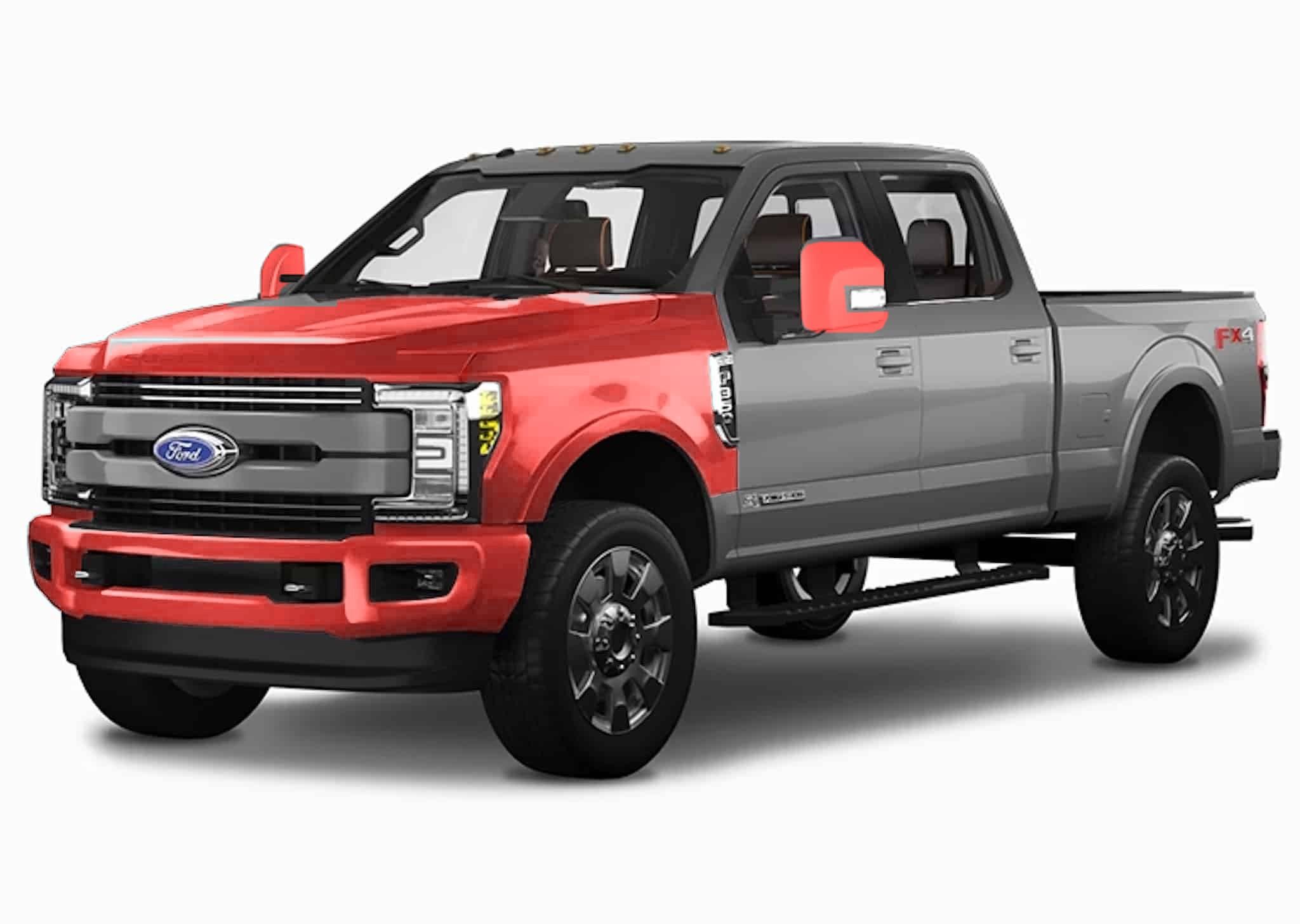 Full Front End PPF — front bumper, full hood, full fenders, and mirror skull caps highlighted — front view